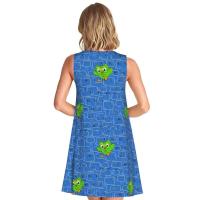 Vestido Duo de búho sin mangas informal para mujer, divertido pájaro verde, viajes personalizados, D-Duogos - details 17