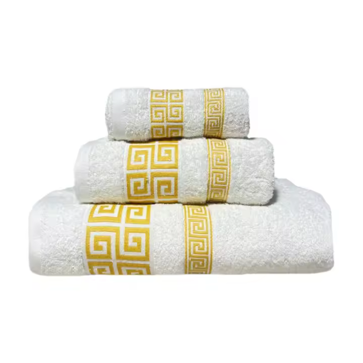 Juego de Toallas de Baño de Algodón 100% Set de 3 Piezas en Colores Variados - 1