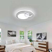 Goeco Lámpara de techo LED moderna blanca 50W Acrílico Redondo Luz fría Montaje semi-flush - details 6