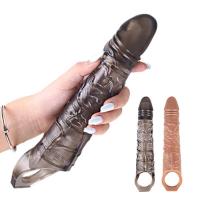 Empaque privado SEXY Condón reutilizable Largo Grande Retraso de la eyaculación Manga de alargamiento masculino Extensor de pene Juguetes sexuales para adultos para hombres - details 1