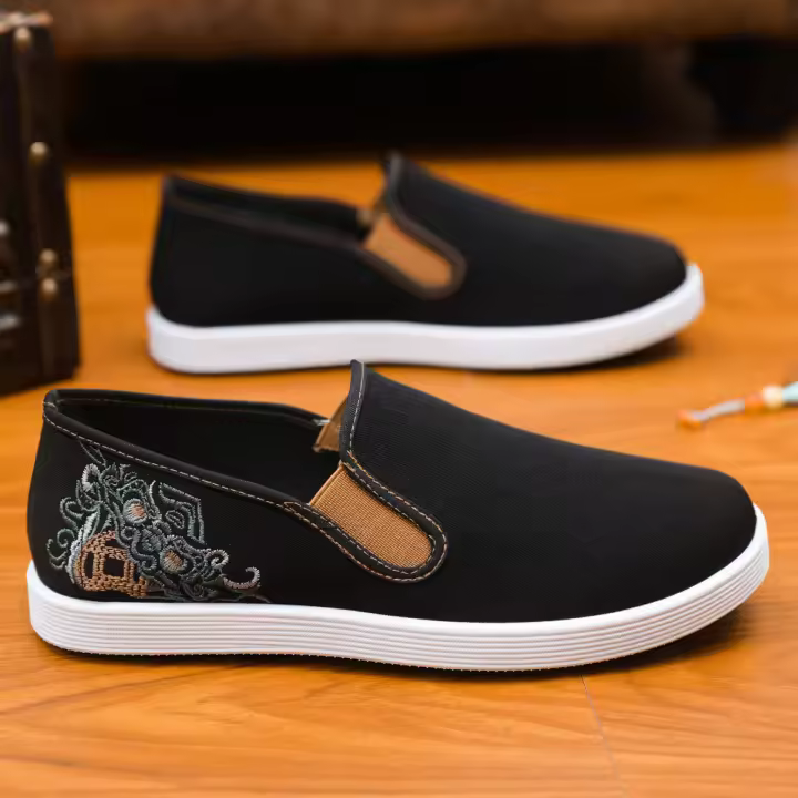 Zapatos Casuales para Hombres Primavera-Verano 2024 Punta Redonda Tela Elástica de Pekín - 1