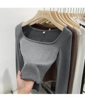 Camiseta ajustada de algodón para mujer, Top corto de manga larga, camiseta Sexy blanca Y2k para primavera y otoño - details 29