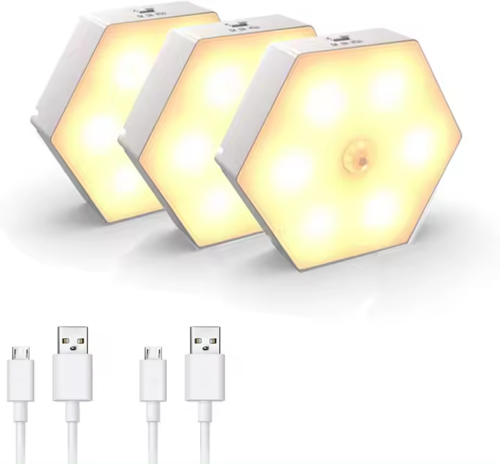Luces Nocturnas LED con Detector de Movimiento Lámpara de Dormitorio/Armario Inalámbrica para Iluminación y Decoración - 1