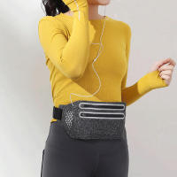 Bolsa transpirable reflectante para correr con cintura delgada y 2 compartimentos para senderismo, ciclismo y entrenamiento - details 6