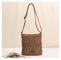 Bolso de paja cruzado de estilo fresco, bolso tejido vertical, bolso de playa de vacaciones, bolso de hombro versátil para mujeres - details 0