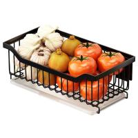 Cesta de cocina montada en la pared, organizador de estantes de iluminación de metal para especias, verduras y frutas - details 3