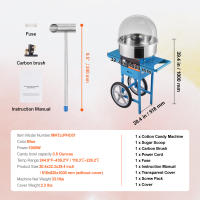 SucceBuy Máquina eléctrica de algodón de azúcar, máquina para hacer algodón de azúcar con tazón de acero inoxidable, tapa, cuchara para azúcar - details 11
