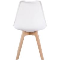 Sillas de Comedor, Sillas de Cocina Nórdicas con Asiento Blando, Tapizado y Patas de Madera de Haya Resistente, Blanco, 2 Sillas - details 4