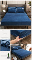 Sábana Ajustable de Coral Caliente para Invierno WOSTAR con Forro de Terciopelo para Cama Individual y Doble Protector de Colchón Cubierta de Tela 150 180 Lavado en Máquina Estilo Moderno - details 10