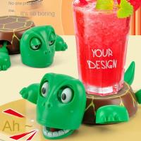 Presione para sonar posavasos de tortuga asustada, expresión divertida creativa, Base de tortuga, tapete para taza, ojos abiertos asustados - details 6