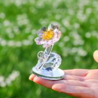 Estatua de flor de cristal de la serie de plantas simples, estatuilla exquisita, decoración de mesa, adorno de coche hecho a mano en 3D, decoración del hogar - details 3