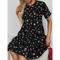 Nuevo vestido casual estampado de moda con cuello redondo y manga corta - details 3