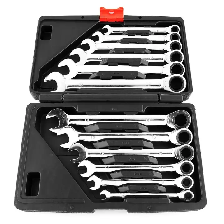 Llave de trinquete de ratchet kit de tornillo métrico 12 piezas 8-19mm perfecto para reparación de bicicletas y automóviles en casa - 1