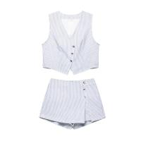 Chaleco Sin Mangas con Cuello en V para Mujer Estampado a Rayas Moda de Verano Informal - details 2