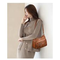 Bolso De Mensajero De Hombro Multicapa Con Múltiples Compartimentos De Cuero Suave De Moda Para Mujer - details 3