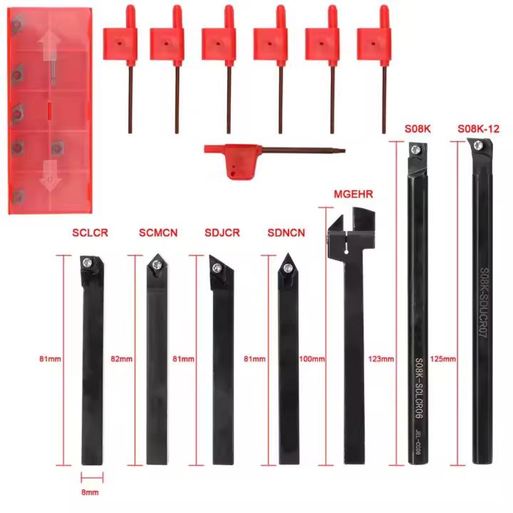Herramienta de Portabrocas de Varilla de Metal de 7 Piezas para Torno de Perforación Barra de Herramientas de Bricolaje Accesorios de Mano - 1