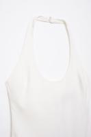TRAFZA-Vestido corto de verano para mujer, minivestido liso sin mangas con cuello redondo, Espalda descubierta, cinturón decorativo con cremallera, estilo playero - details 7