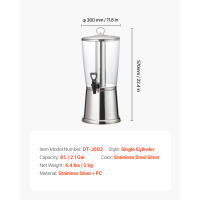 Dispensador de Bebidas SucceBuy de 8L con Grifo, Dispensador de Bebidas de Acero Inoxidable y Plástico con Compartimento para Hielo, Ideal para Servir Té Helado, Limonada, Jugo y Agua en Fiestas, Restaurantes y Hoteles - details 5