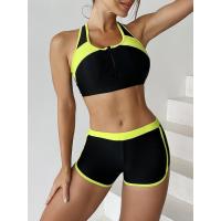 Conjunto deportivo de 2 piezas para mujer, traje de baño de color liso con cremallera, ropa de playa, novedad de 2023 - details 3