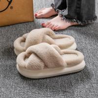 Suelo interior antideslizante de esponja para mujer, parte inferior, pantuflas peludas de algodón para el hogar, candelabros de invierno - details 5