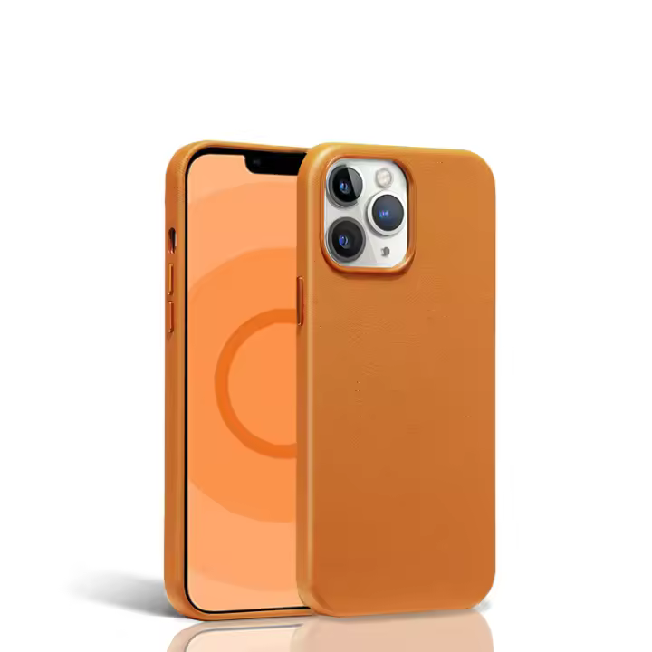 Funda de cuero de lujo para iPhone 15 14 13 Pro Max Plus Mini para carga inalámbrica magnética Magsafe con accesorios de teléfono de animación - 1