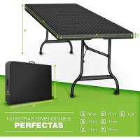 Mesa Plegable Multifuncional 180 x 75 cm Portátil para Terraza, Exterior, Balcón, Picnic - details 11