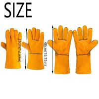Soft Welding Gloves Anti-scalding Heat Resistant Gardening Safety Gloves Durable Protective Leather Working Gloves Farms - details 0
