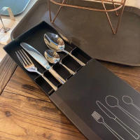 Juego de vajilla de 4 piezas, combinación de cuchillo y tenedor para comida occidental de calidad alimentaria de acero inoxidable para el hogar - details 2