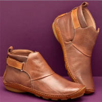 Botas cortas informales para mujer, botines planos a la moda - details 0