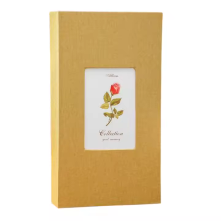 Álbum de fotos de lino estilo deslizante, 300 hojas, cubierta de tela, libros de fotos de recuerdo, diseño de ventana de 6 pulgadas, álbumes de fotos familiares - 1