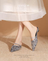 Zapatos planos de lentejuelas plateadas con punta puntiaguda Xiaoxiangfeng - details 2