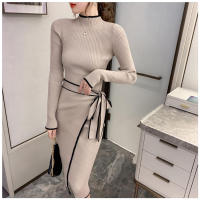 Elegante Vestido de Punto con Cordones Moda de Oficina para Mujeres en Otoño-Invierno - details 9