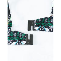 Traje de baño de dos piezas con lazo cruzado frontal para mujer, traje de baño de bikini sexy estampado de estilo étnico - details 19