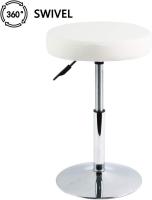 barbero Redondo Cuero PU Sala Consulta Sala Estar Barra Cocina Multifuncional Ajustable en Altura sin Respaldo Rosa - details 18