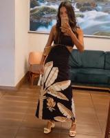 Ropa de mujer europea y americana moda y elegancia temperamento cintura halter vestido de tirantes vestido - details 3