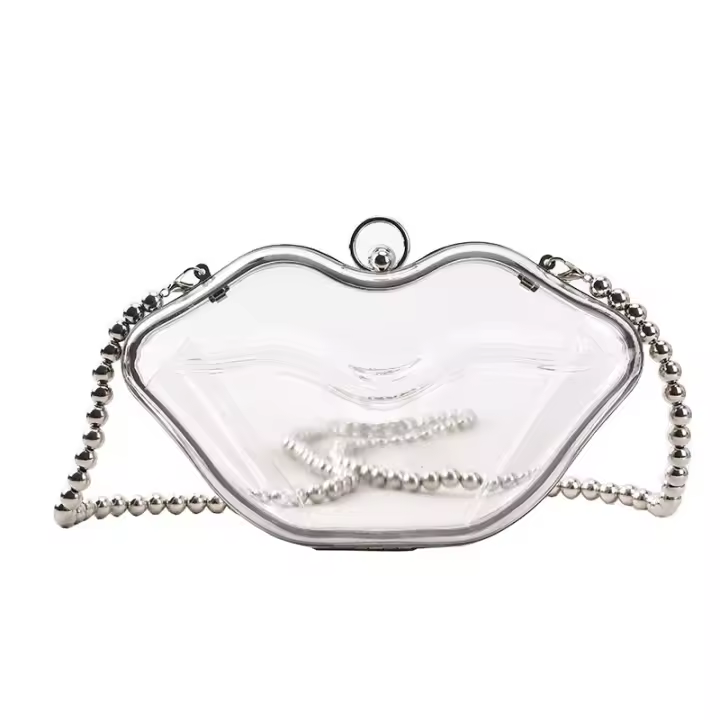 Creative Lips Bolsa 2025 Nuevo, Bolsa cruzada con Cadena Brillante, Bolsa de Mujer Negra - 1