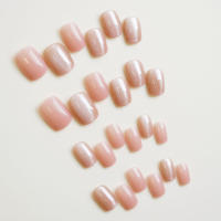 Uñas artificiales extraíbles de larga duración para mujer, uñas brillantes a presión, Color sólido, decoración de manos, arte de uñas - details 1