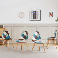 Sillas de retales de estilo nórdico para el hogar, silla de comedor de estilo minimalista moderno, con respaldo, para ordenador, muebles de aprendizaje, 4 piezas - details 2
