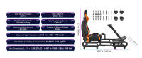 SucceBuy Soporte para volante de carreras para Logitech G923/G920/G29, cabina de simulador de conducción de acero resistente, compatible con Thrustmaster T248P, soporte y pedales ajustables para volante, carga máxima 330 libras - details 5
