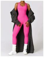 Traje de Yoga sin Costuras Bodysuit de Exercicio Adelgazante Material de Nylon Patrón Sólido - details 28