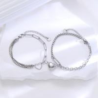 Conjunto de Pulseras de Acero Inoxidable con Diseño de Corazón Estilo Simple de Moda para Parejas - details 2