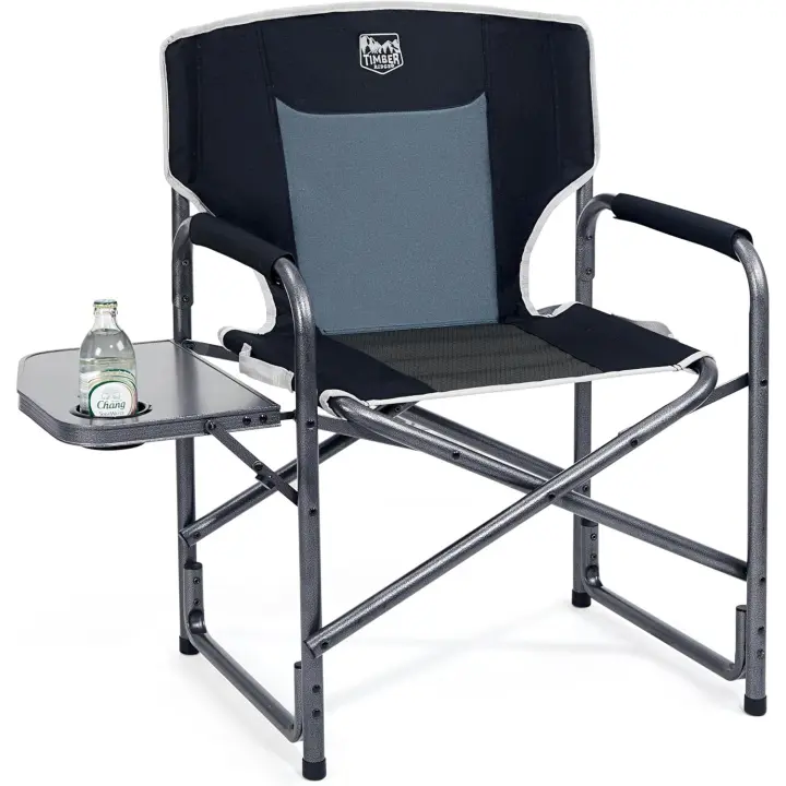 Silla de Camping Resistente de 180 kg Silla Plegable Aluminio Silla de Camping para Adultos con Mesa Auxiliar Portátil para Festivales al Aire Libre - 1