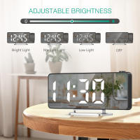 ORIA-reloj despertador con proyección LED, pantalla grande de 7,9 ", con indicador de temperatura y fecha, para dormitorio y hogar - details 2
