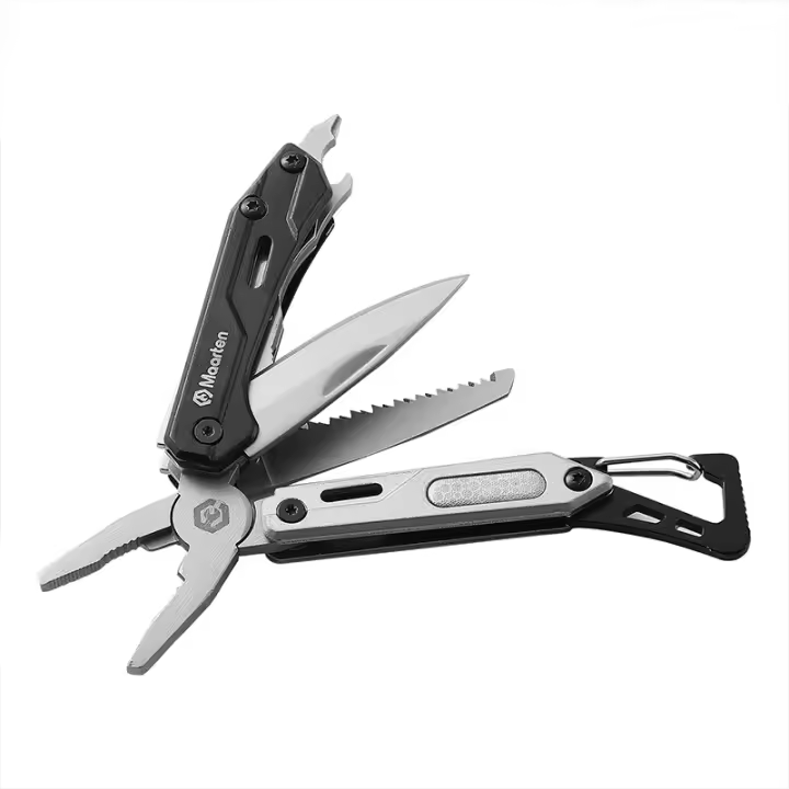 Maarten-multiherramienta de acero inoxidable 9 en 1, cuchillo de bolsillo con destornillador multiherramienta, alicates multiherramienta de autobloqueo, supervivencia, Bot - 1