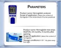 Kit de prueba de hemoglobina en sangre HB/HCT para el hogar, analizador de hemoglobina, prueba de anemia en casa, kit de prueba de nivel de hierro en sangre para el hogar - details 1