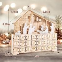 Calendario de iluminación LED para Navidad, decoración de madera, 2024 - details 3