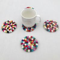 Posavasos de bola de fieltro redondo, almohadilla de aislamiento de lana hecha a mano, estera de copa pequeña, 5 piezas, 4 pulgadas - details 6