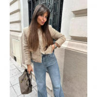 Blazer elegante con borlas Casual para mujer，Adecuado para el trabajo de oficina，Con botones y bolsillos - details 3