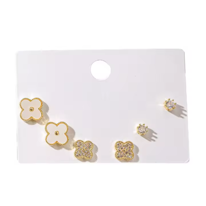 Pendientes de moda con tachuelas y agujas de plata - 1