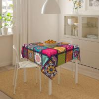 Mantel rectangular de poliéster para decoración del hogar, mantel de mesa colorido, Circular, bohemio, Festival indio, fiesta - details 4